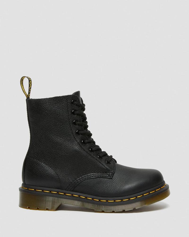 Dr Martens 1460 Pascal Virginia Leren Enkellaars Dames Zwart | NL 86TCE